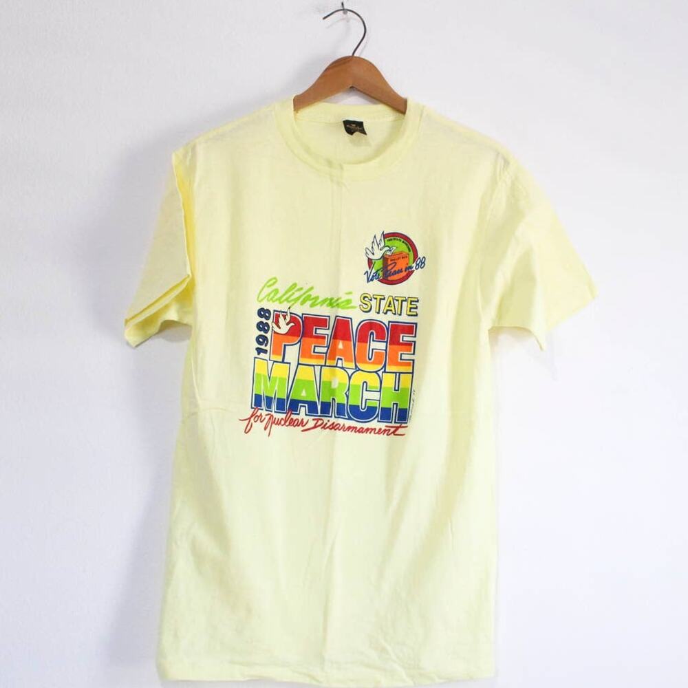 Vintage California State Peace March For Nuclear Disarmament 1988 T Shirt Large